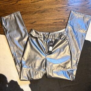 BRAND NEW Fashion Nova Silver Flare Pants